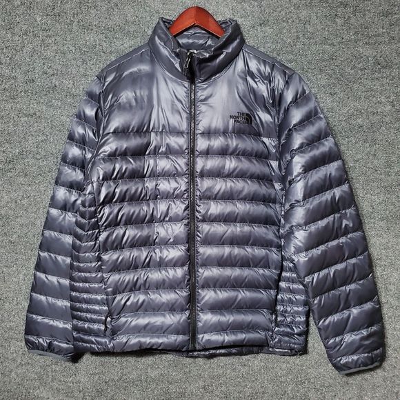 The North Face 550 Goose Down Jacket Puffer Quilted Full Zip Mens Large Grey - Picture 2 of 15